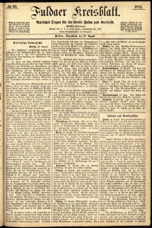 Ausgabe vom Samstag, den 30. August 1873.