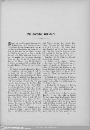Die Parochie Gersdorf