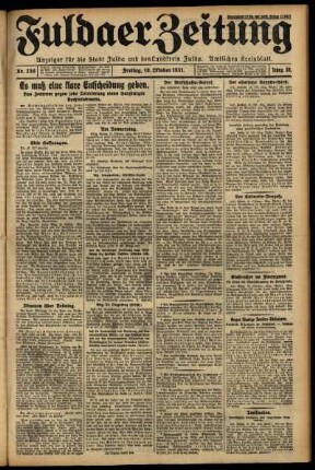Ausgabe vom Freitag, den 16. Oktober 1931.