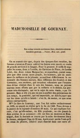 Anciens auteurs Français : Mlle de Gournay. Étude sur sa vie et ses ouvrages