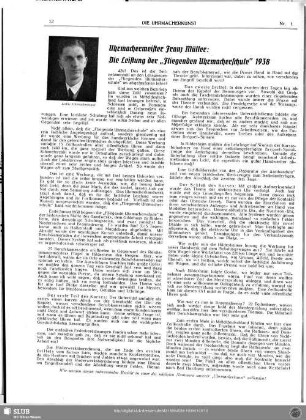 Die Leistung der "Fliegenden Uhrmacherschule" 1938