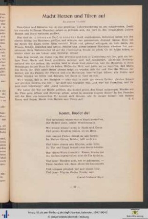 Macht Herzen und Türen auf.