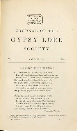 Journal of the Gypsy Lore Society. 2. 1890/91