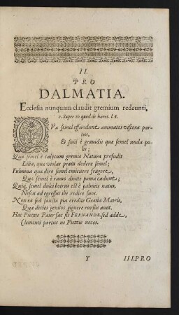 II. Pro Dalmatia.