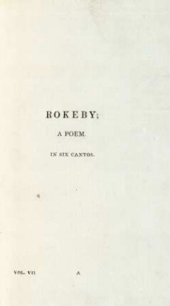 Rokeby. A poem. In six cantos