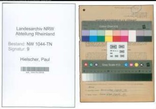 Entnazifizierung Paul Hielscher , geb. 20.08.1904 (Kraftfahrer)