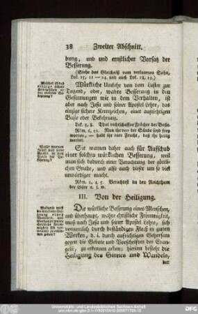 III. Von der Heiligung.