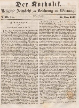 157-159 Zeitfragen : XIV. Warum befinden wir uns in der Enge?