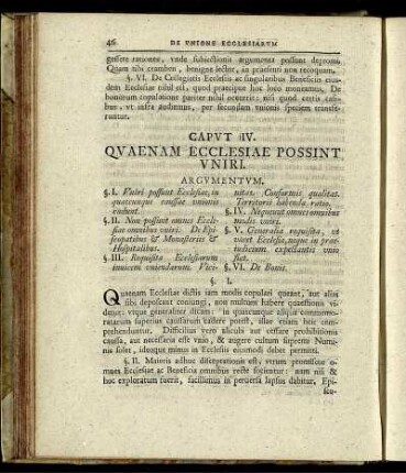 Caput IV. Quaenam Ecclesiae Possint Uniri.