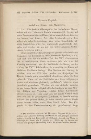 Neuntes Capitel. Verfall der Kunst. Die Manieristen.