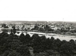 Dresden-Friedrichstadt, Schlachthofring 6. Ehem. Städtischer Vieh- und Schlachthof (1902-1910, H. Erlwein). Blick vom Kessel- und Maschinenhaus
