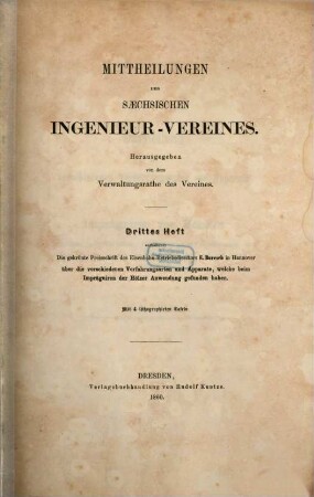 Mittheilungen des Sächsischen Ingenieur-Vereines. 3. 1860