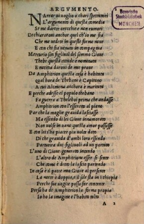 Comedia di Plauto intit. l'Amphitriona