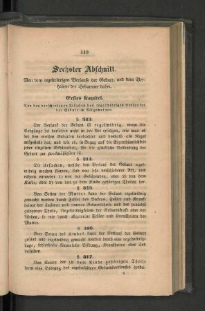 Sechster Abschnitt. Von dem regelwidrigen Verlaufe der Geburt, ...