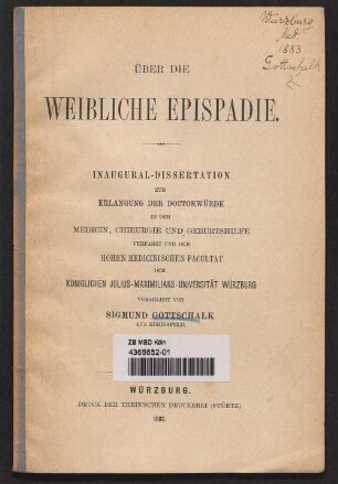 Über die weibliche Epispadie