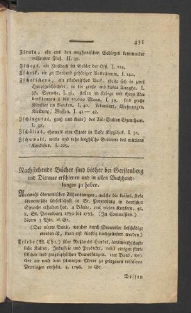 Nachstehende Bücher sind bisher bei Gerstenberg und Dittmar erschienen und in allen Buchhandlungen zu haben