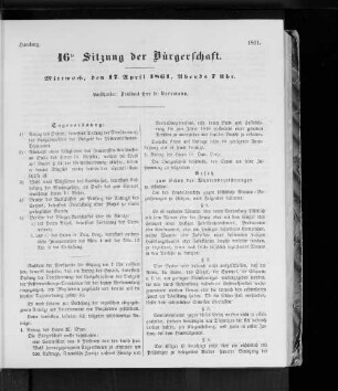 16te Sitzung der Bürgerschaft