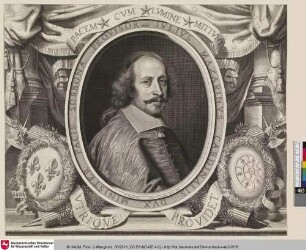 IVLIVS MAZARINVS CARDINALIS DVX MINISTER PACIS SORBONAE PROVISOR; [Mazarin (Jules), Cardinal, Ministre d'Etat]