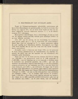 X. Maatregelen van socialen Aard.