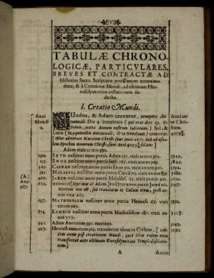 Tabulae Chronologicae, Particulares, Breves Et Contractae ...