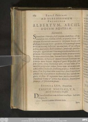 Ad Serenissimum Principem Albertum, Archiducem Austriae.