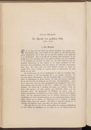 Vierter Abschnitt. Die Epoche des gotischen Stils. 1250-1500