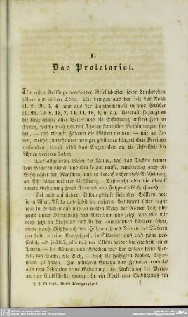 I. Das Proletariat