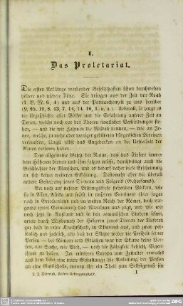 I. Das Proletariat
