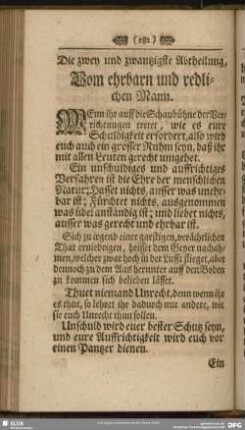Die zwey und zwantzigste Abtheilung, Vom ehrbarn und redlichen Mann