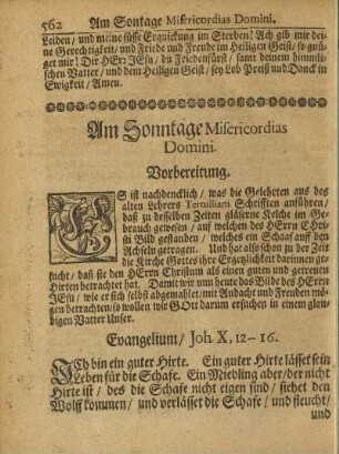 Am Sonntage Misericordias Domini.