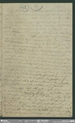 Eigenh. Briefkonzept von August Wilhelm von Schlegel an Unbekannt, o.O., ohne Datumsangabe