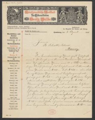 Brief an B. Schott's Söhne : 03.04.1906