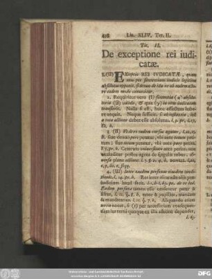 Tit. II. De exceptione rei iudicatae.
