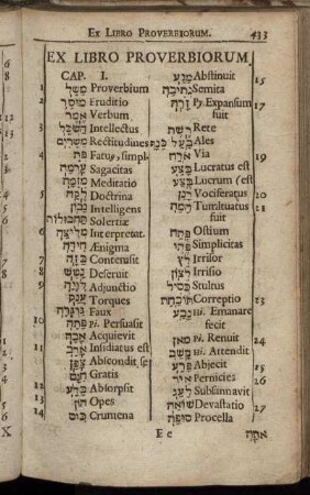 Ex Libro Proverbiorum.