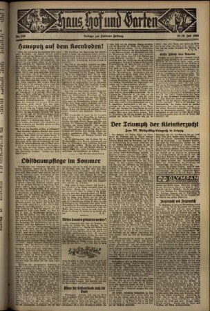 Vierte Ausgabe vom Sonntag, den 26. Juli 1936.