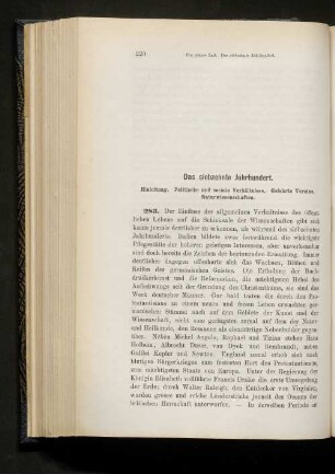 Das siebzehnte Jahrhundert
