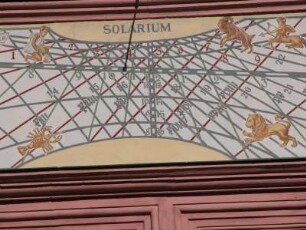 Historische Sonnenuhr an der ehemaligen Ratsapotheke am Untermarkt
