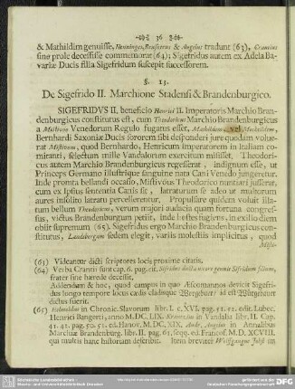 §. 13. De Sigefrido II. Marchione Stadensi & Brandenburgico