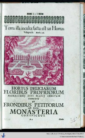 Hortus Deliciarum Floribus Propriorum Monasterii Divi Blasii …(1)