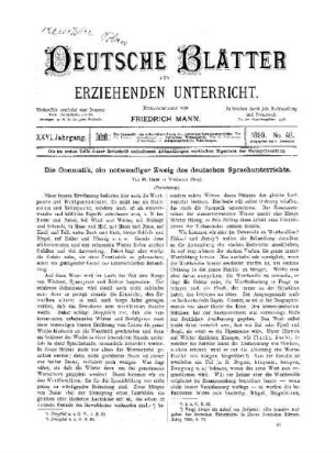 Die Onomatik, ein notwendiger Zweig des deutschen Sprachunterrichts : (Fortsetzung)