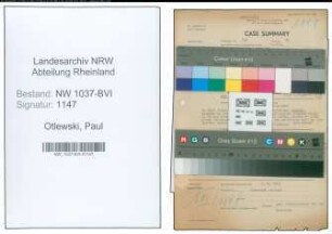 Entnazifizierung Paul Otlewski , geb. 29.11.1892 (Lehrer)