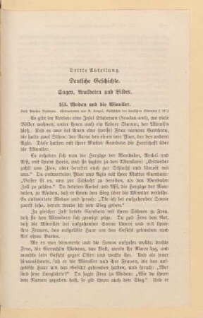 Dritte Abteilung. Deutsche Geschichte. Sagen, Anekdoten und Bilder