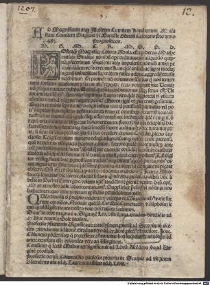 Prognosticon : mit Widmungsbrief des Autors an Rambertus Malatesta und Antonius Laurus, Venedig, 6.1.1495, und Gedicht an Antonius Laurus