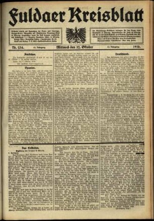 Ausgabe vom Mittwoch, den 12. Oktober 1910.