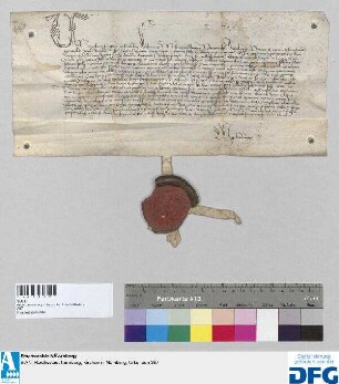 40 tägiger Ablass des Patriarchen Ludovicus von Aquileja für die Frauenkirche. ma. Laelinger.