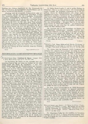 473-474 [Rezension] Graber, Gustav Hans, Psychologie des Mannes