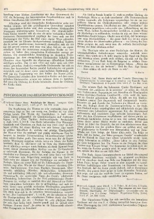 473-474 [Rezension] Graber, Gustav Hans, Psychologie des Mannes