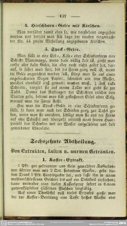 Sechszehnte Abtheilung. Von Extrakten, kalten u. warmen Getränken