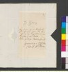 Brief von Egloffstein, Isabella von und zu an Goethe, Johann Wolfgang von