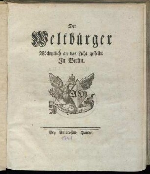 1741: Der Weltbürger